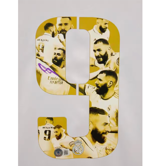 Karim Benzema Signed Real Madrid FC Home Soccer Jersey #9 with Beckett COA